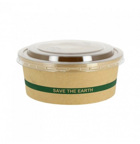 Ensaladera Cartón "Save the Earth" + Tapa RPET
